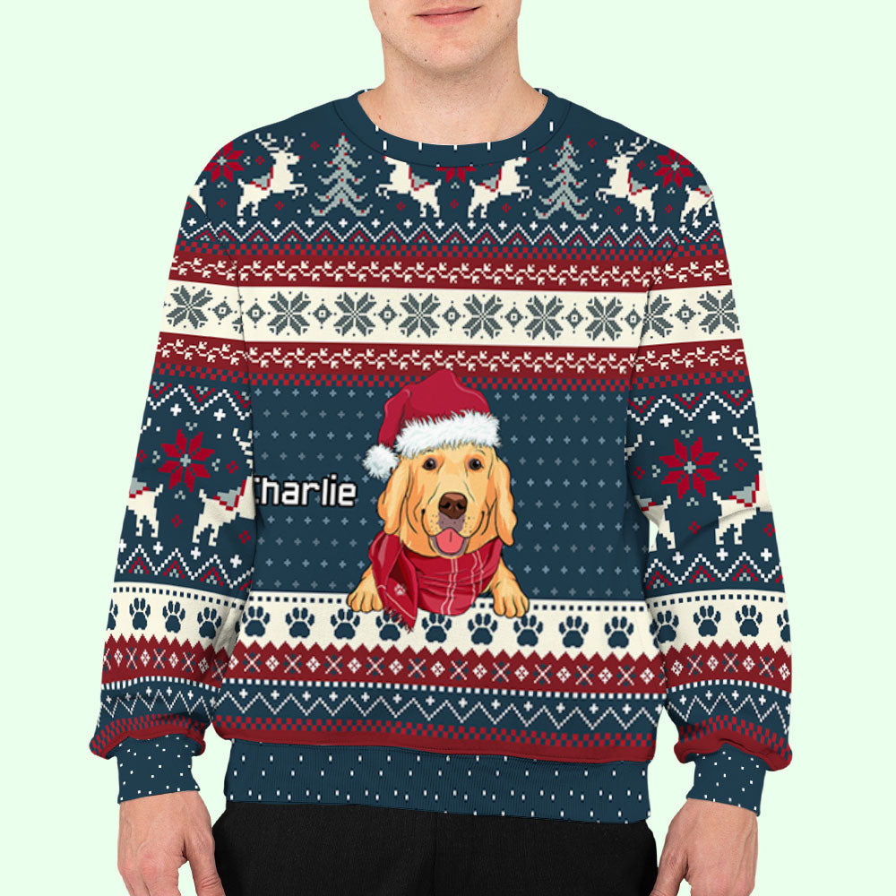 Cozy Personalized Custom All-Over-Print Winter Sweatshirt for Pets