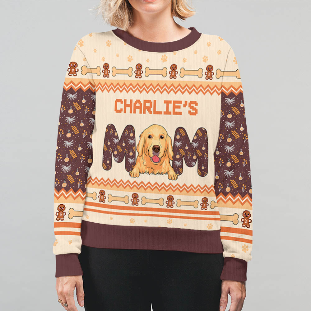 Best Dog Mom Christmas - Personalized Custom All-Over-Print Unisex 8.8 oz Polyester Blend Sweatshirt