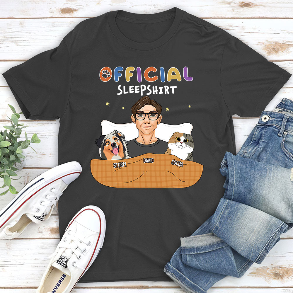 Official Personalized Custom Unisex Sleeping T-shirt - Ideal Gift for Pet Lovers