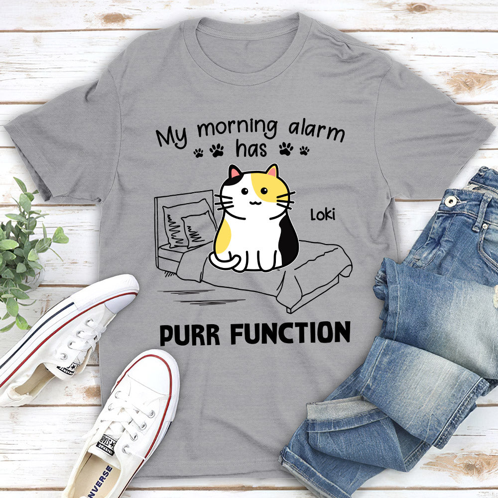 My Morning Alarm - Personalized Custom Unisex 5.3 oz T-shirt for Pet Lovers