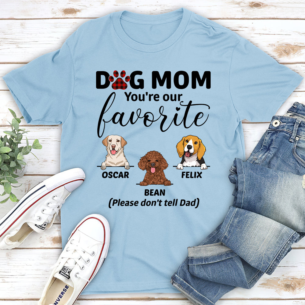 Mom, My Favorite - Personalized Custom Unisex 5.3 oz Heavy Cotton T-shirt
