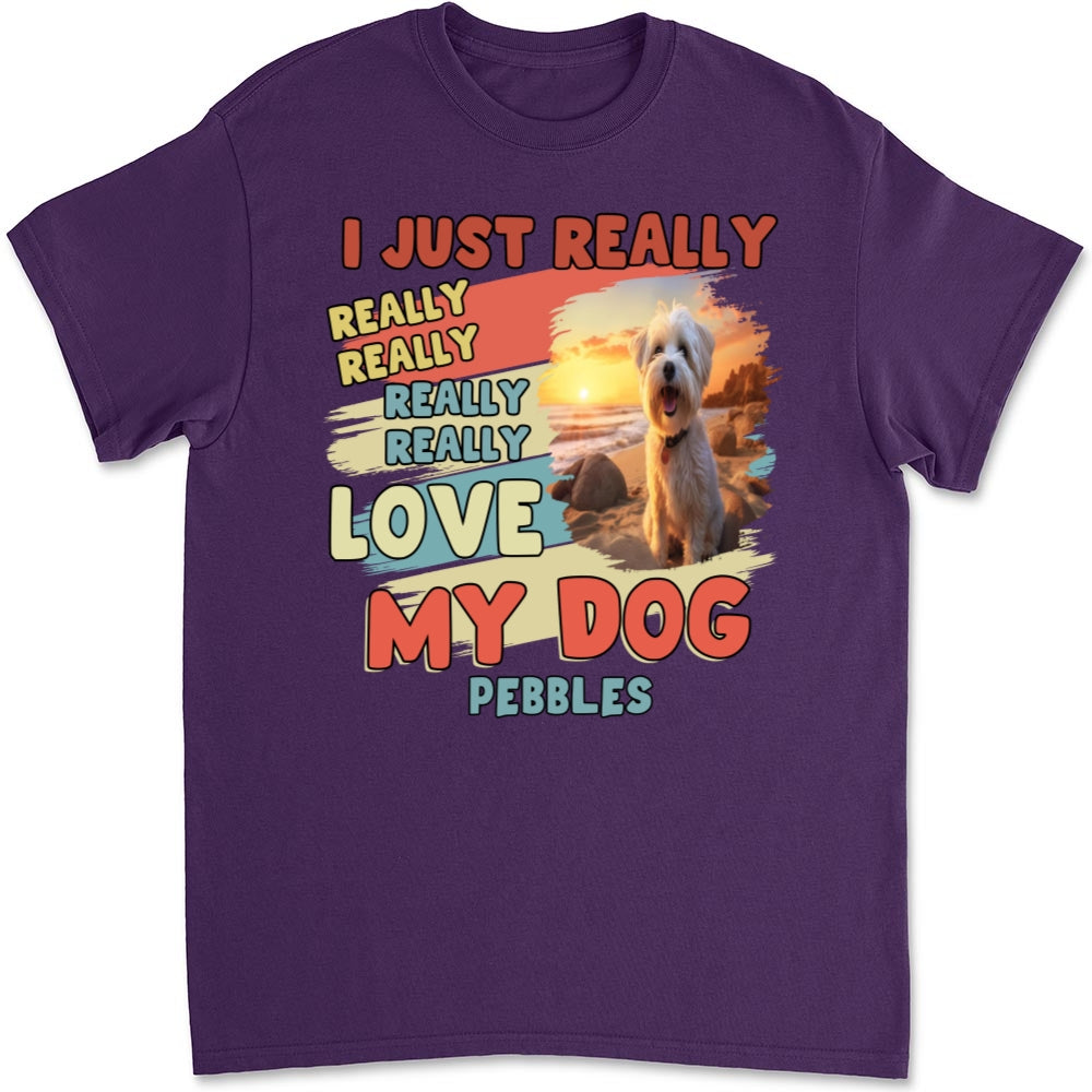 I Just Really Love My Dogs Personalized Custom Unisex 5.3 oz T-Shirt - Perfect Gift for Pet Lovers