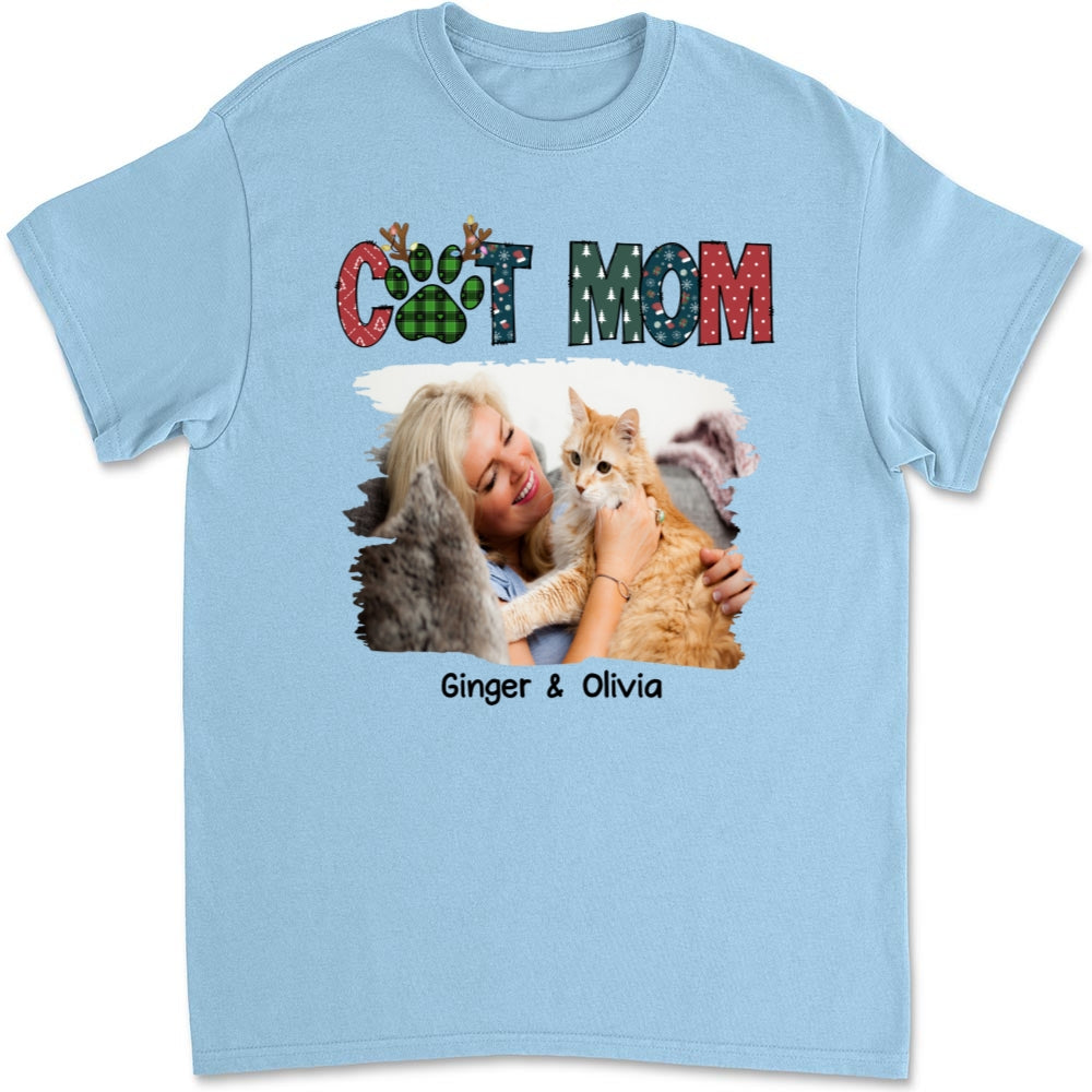 My Adorable Cat Mom Photo - Personalized Custom Unisex 5.3 oz T-shirt