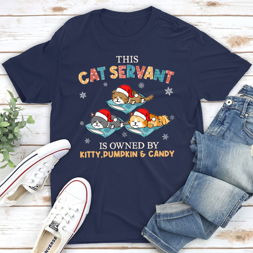 Owner By Cat Servant - Personalized Custom Unisex 5.3 oz T-shirt for Pet Lovers
