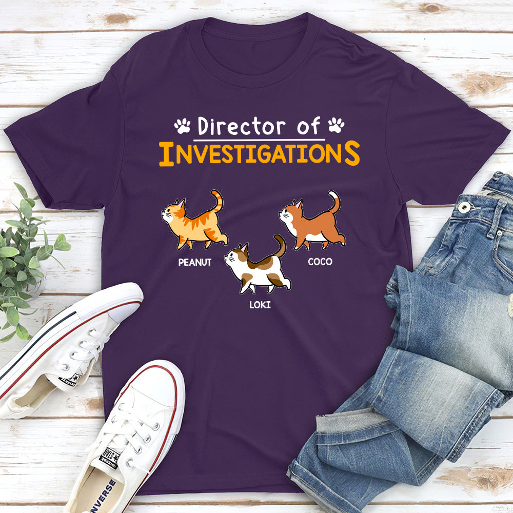Personalized Custom Unisex Investigation Director T-shirt - Ideal Gift for Pet Lovers