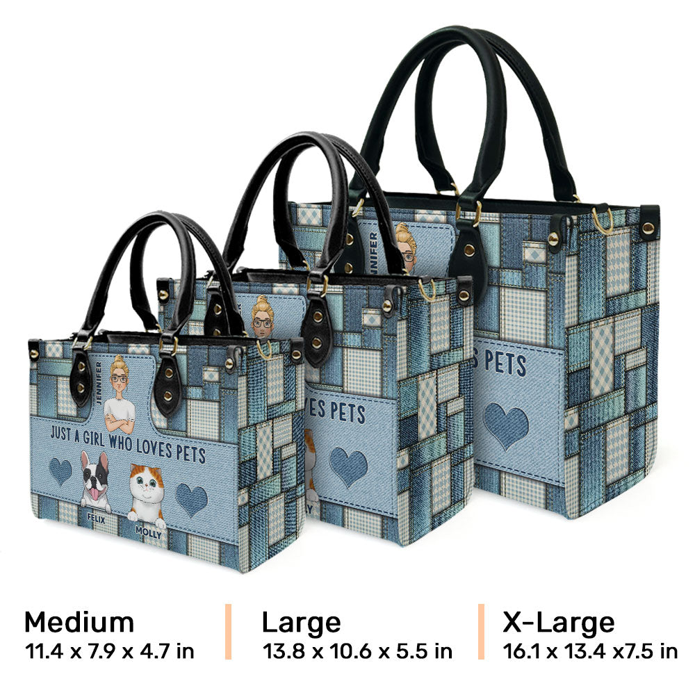Personalized Custom Girl's Leather Bag Featuring Pets