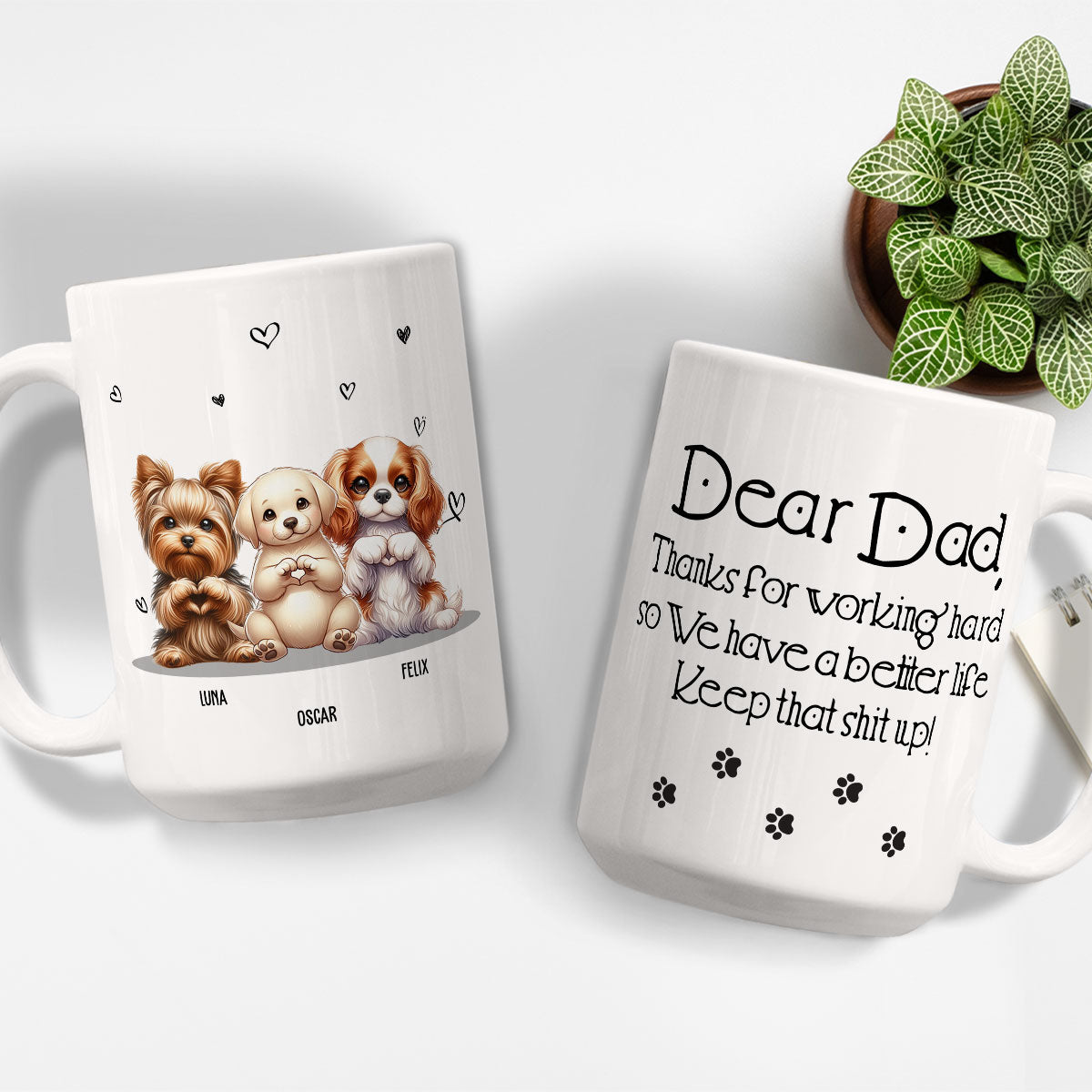 Thanks For Working Hard - Unique Personalized Custom Coffee Mug for Pet Lovers
