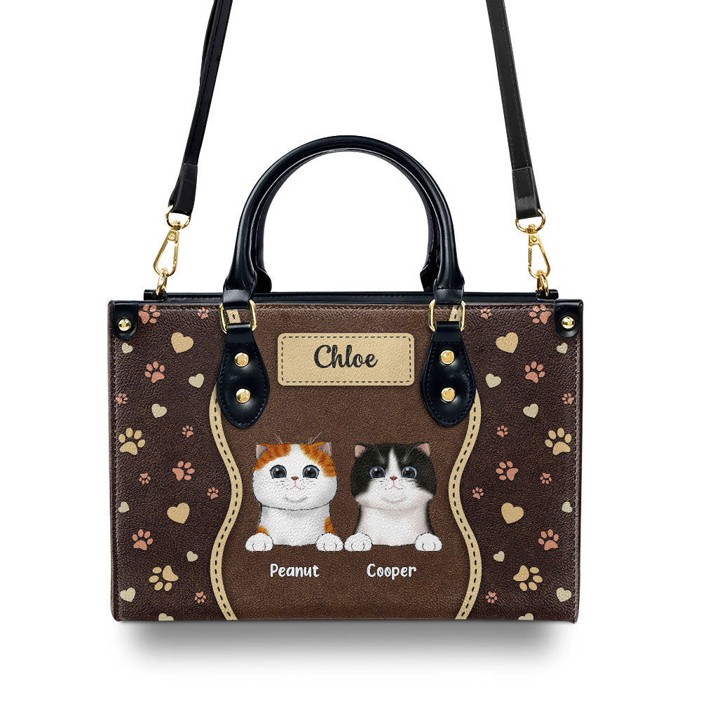 Fur Mom With Love - Exclusive Personalized Custom Leather Handbag for Fur Baby Lovers