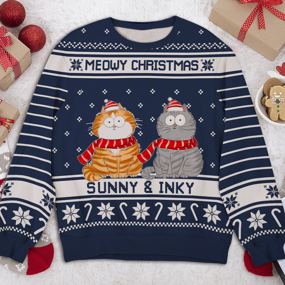 Merry Xmas Fur Mom - Personalized Custom All-Over-Print Unisex 8.8 oz Polyester Blend Sweatshirt for Pet Lovers