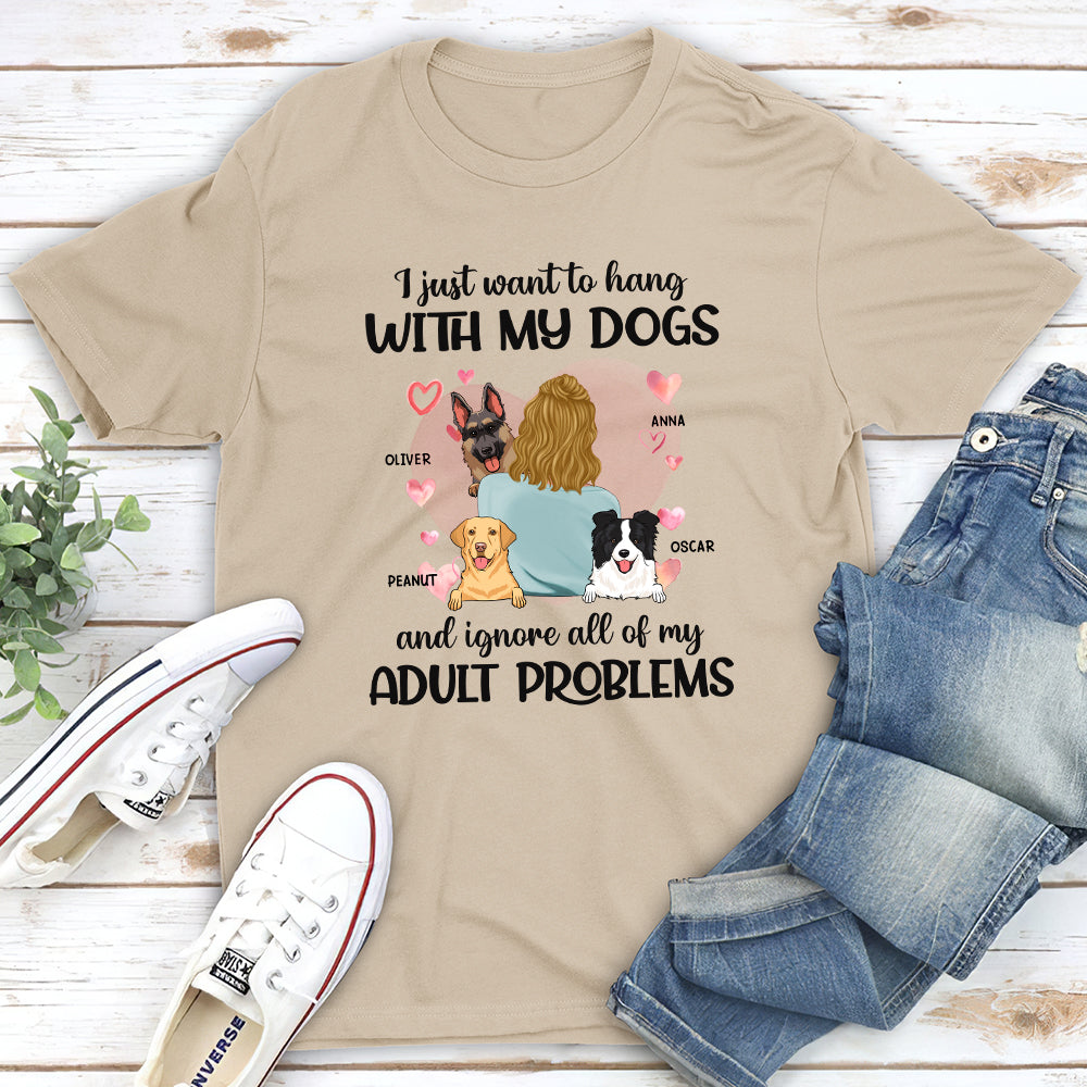 Hang With My Dog - Personalized Custom Unisex 5.3 oz T-shirt for Pet Lovers