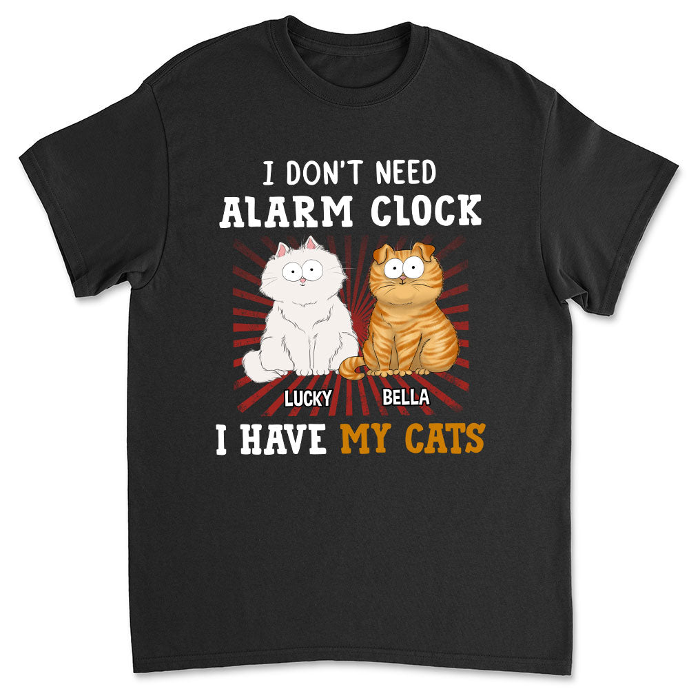 Personalized Custom Unisex Cat Alarm Clock Design T-shirt