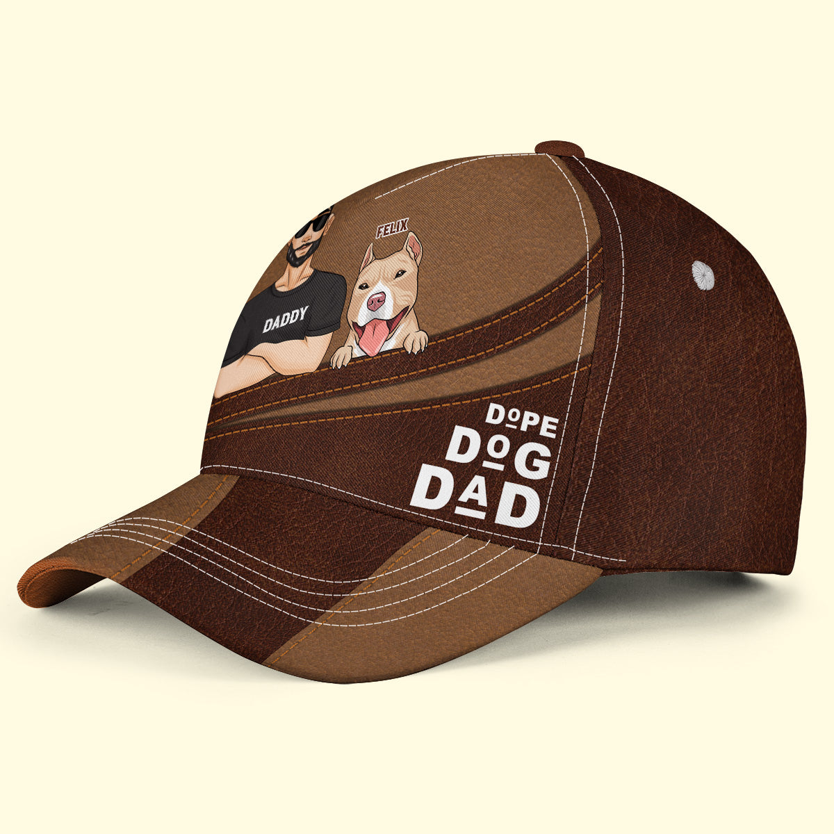 Dope Dog Dad - Personalized Custom Polyester Cap for Dog Owners