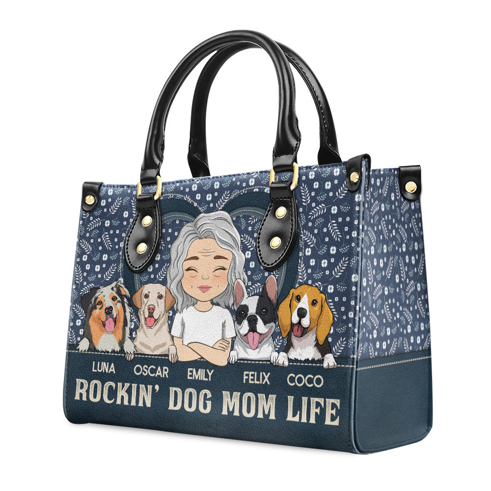 Rockin' Mom Life - Exclusively Personalized Custom Leather Handbag for Stylish Moms