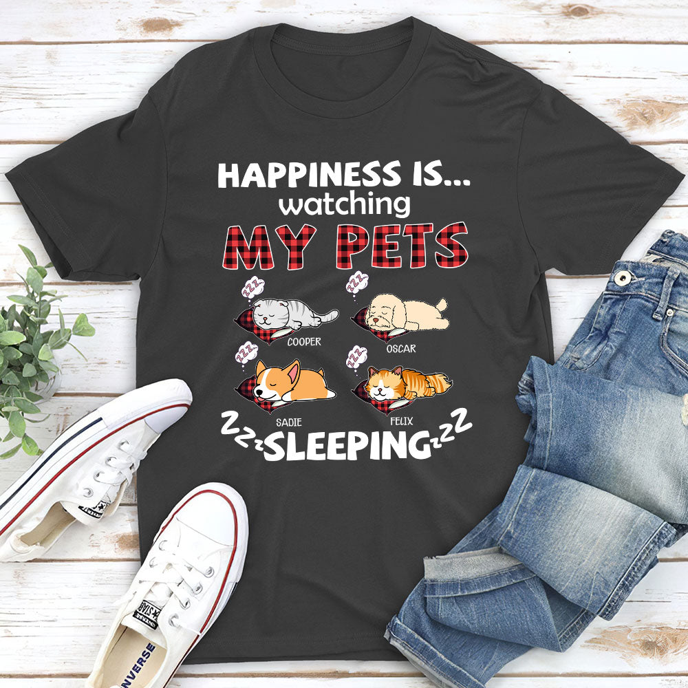 My Pets Snoring - Customizable Unisex 5.3 oz Personalized T-shirt for Pet Lovers