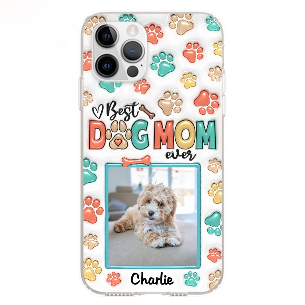 Best Fur Mom Ever Personalized 3D Inflated Effect Custom Photo Phone Case for Smartphones