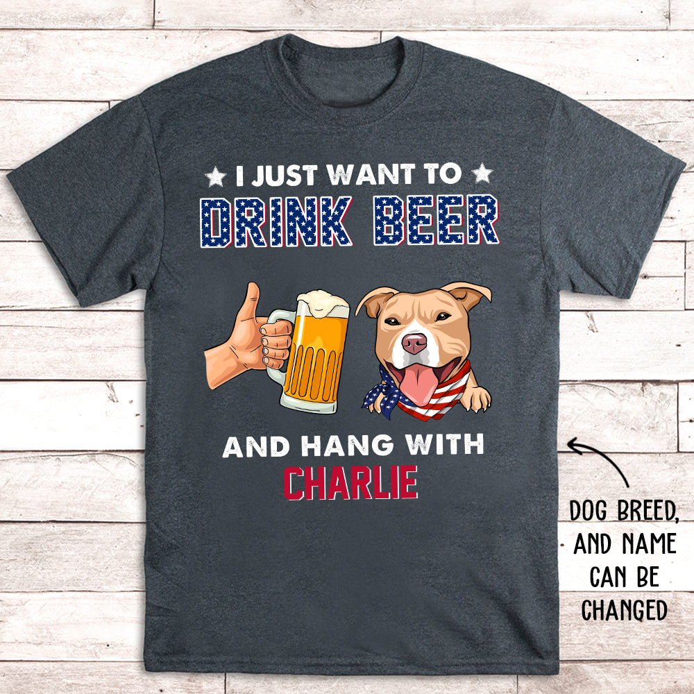 Personalized Custom Unisex 'Drink Beer' T-shirt - Ideal for Pet Lovers