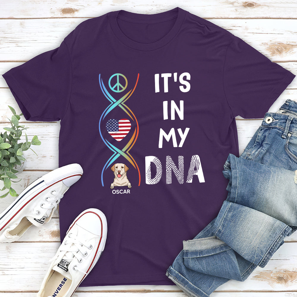 In My DNA Pattern - Personalized Custom Unisex 5.3 oz T-shirt for Pet Lovers