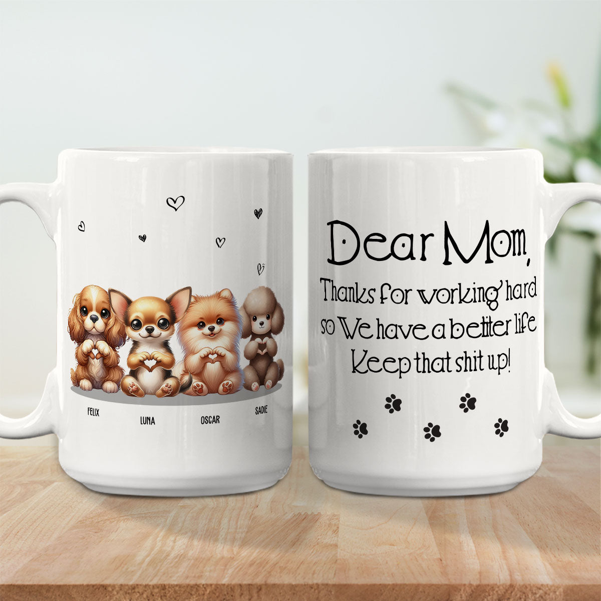 Thanks For Working Hard - Unique Personalized Custom Coffee Mug for Pet Lovers