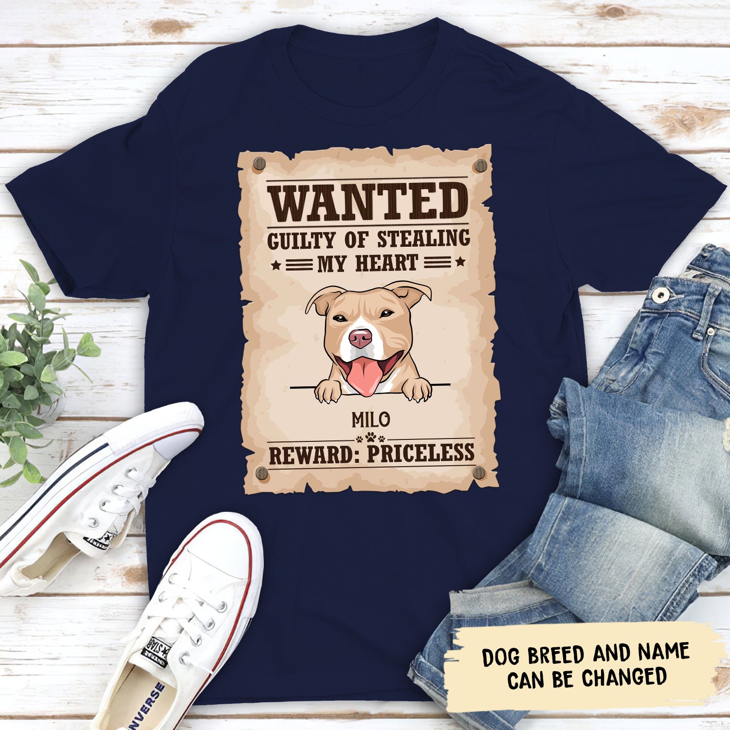 Stealing My Heart - Personalized Custom Unisex 5.3 oz T-shirt for Pet Lovers