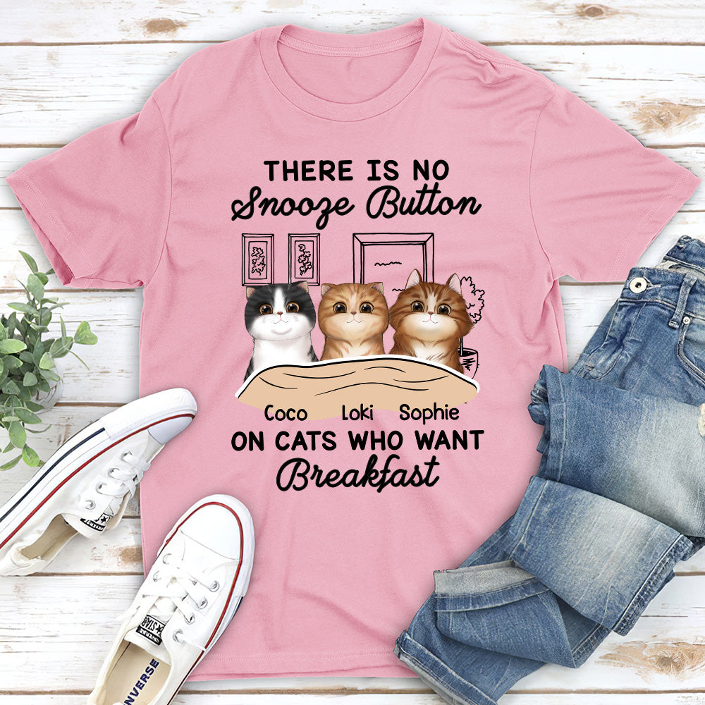 No Snooze Button - Personalized Custom Unisex 5.3 oz T-shirt for Pet Lovers