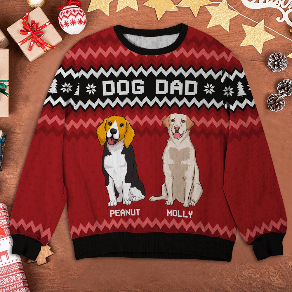 Dog Mom Personalized Custom All-Over-Print Simple Pattern Sweatshirt - Ideal Gift for Pet Lovers