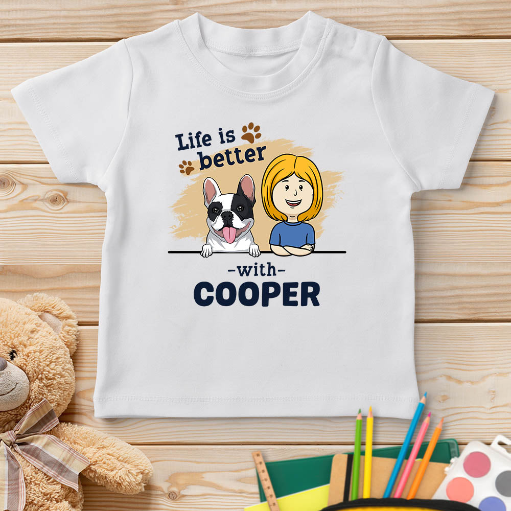 With Dog - Personalized Custom Unisex 5.3 oz Youth T-shirt for Pet Lovers