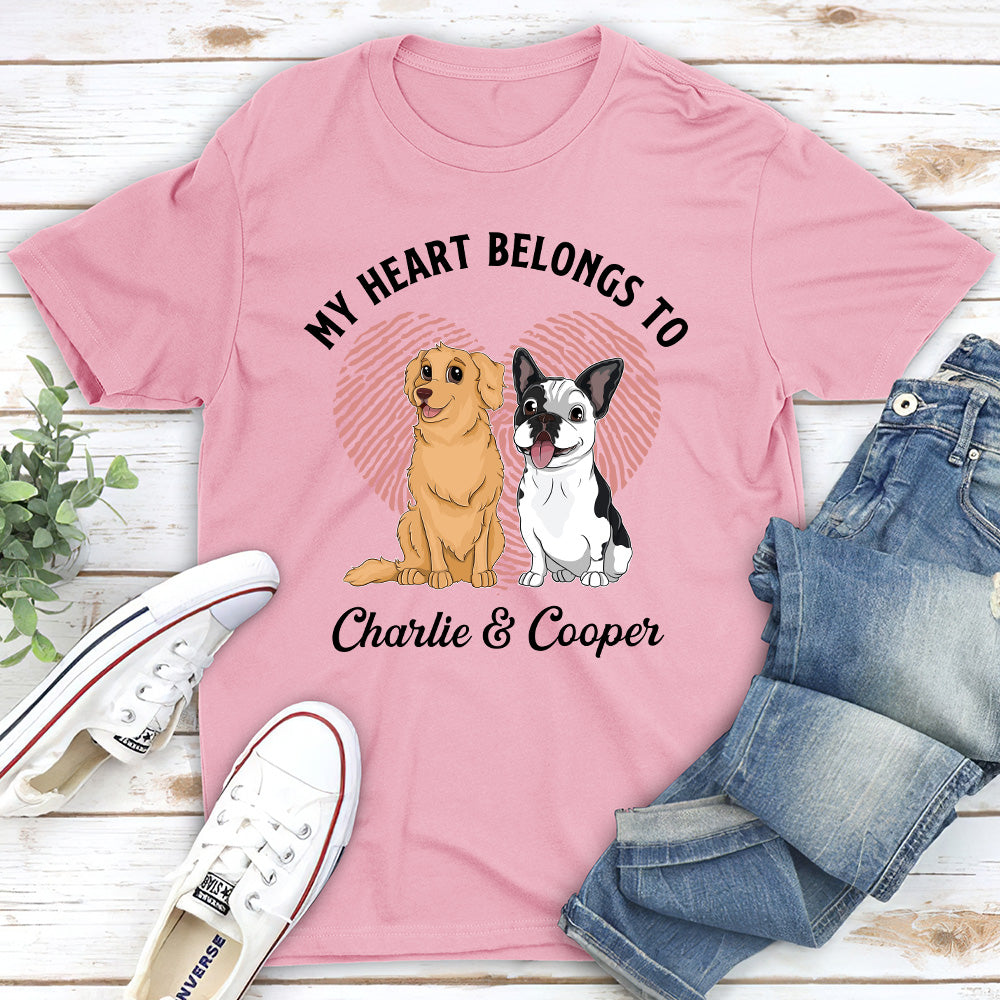 My Heart - Personalized Custom Unisex 5.3 oz T-shirt for Pet Lovers