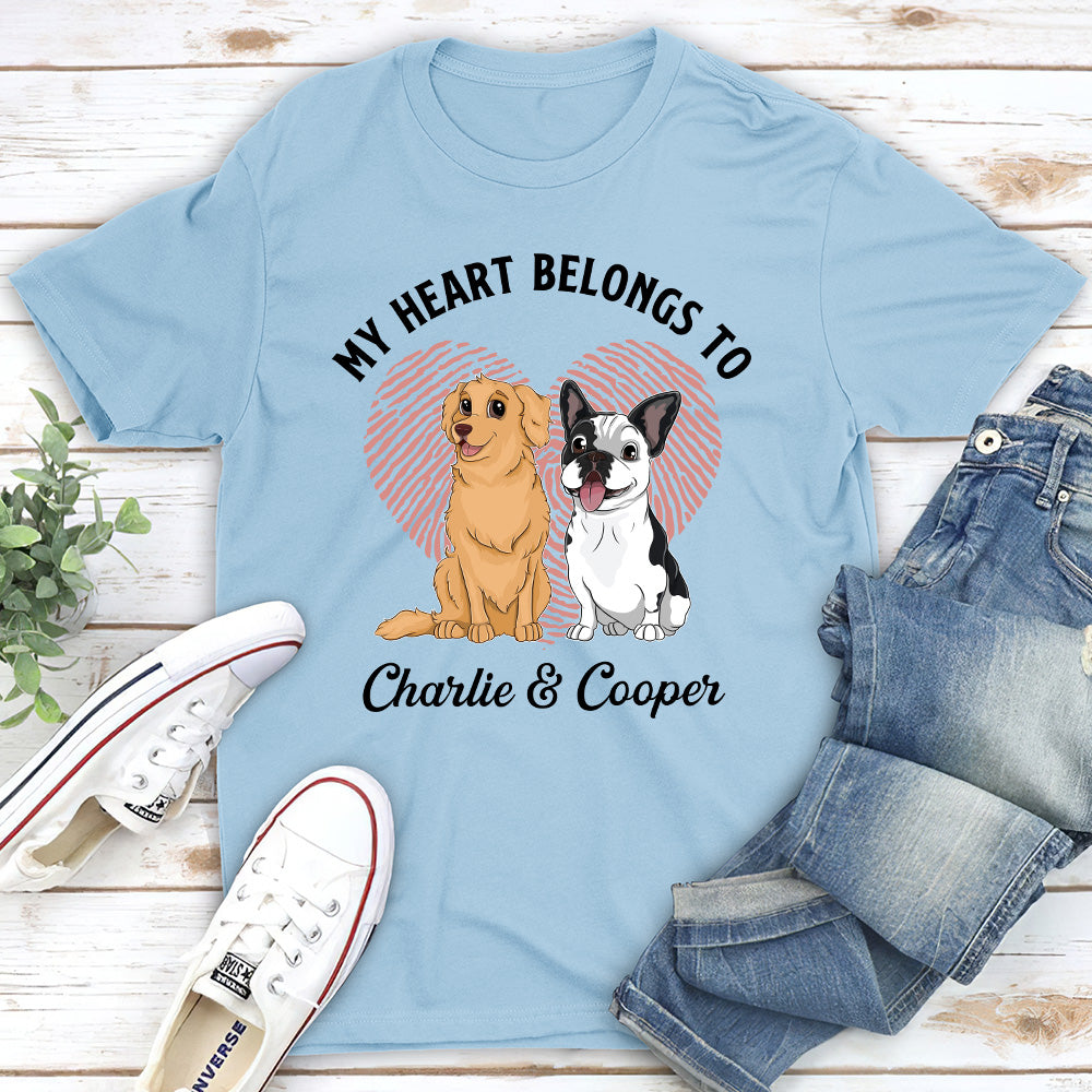 My Heart - Personalized Custom Unisex 5.3 oz T-shirt for Pet Lovers