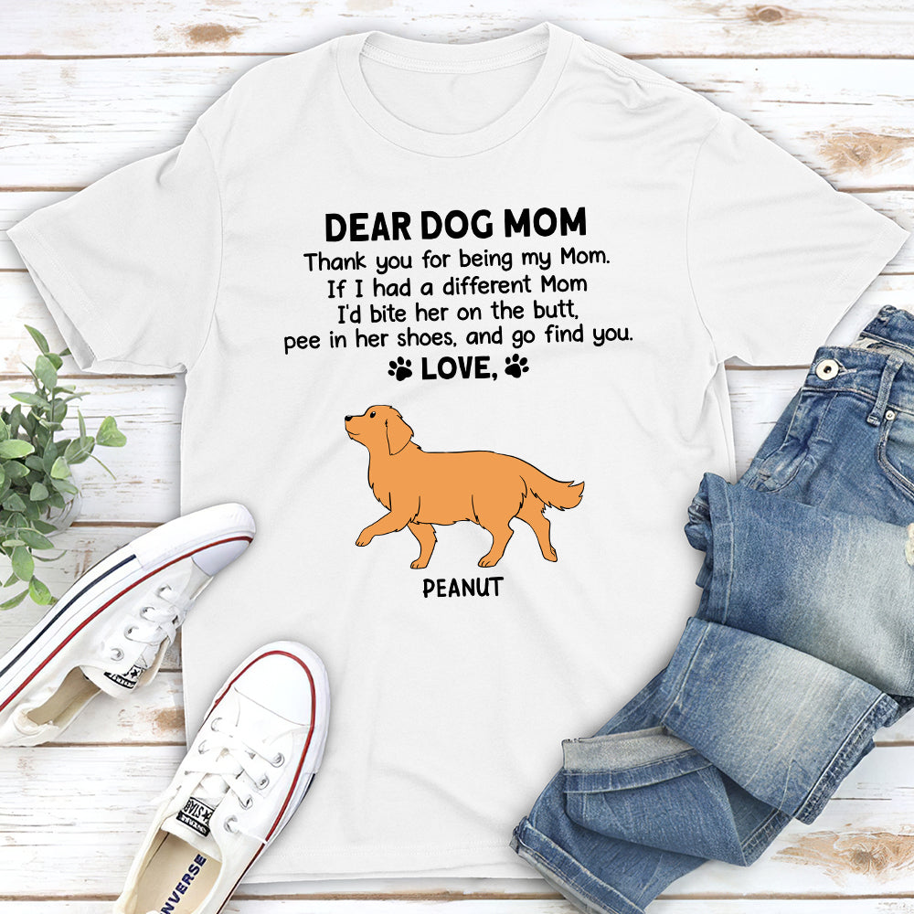 Thank You My Mom - Personalized Custom Unisex 5.3 oz Heavy Cotton T-shirt for Pet Lovers