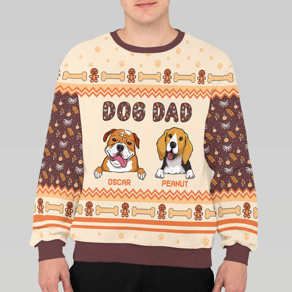 Best Dog Mom Christmas - Personalized Custom All-Over-Print Unisex 8.8 oz Polyester Blend Sweatshirt
