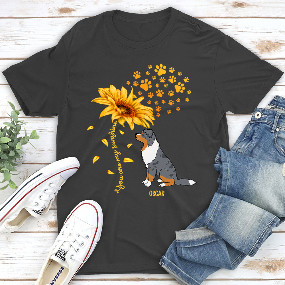 Unique Personalized Custom Unisex Dog And Sunflower T-shirt