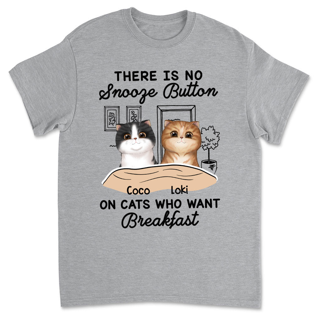 No Snooze Button - Personalized Custom Unisex 5.3 oz T-shirt for Pet Lovers
