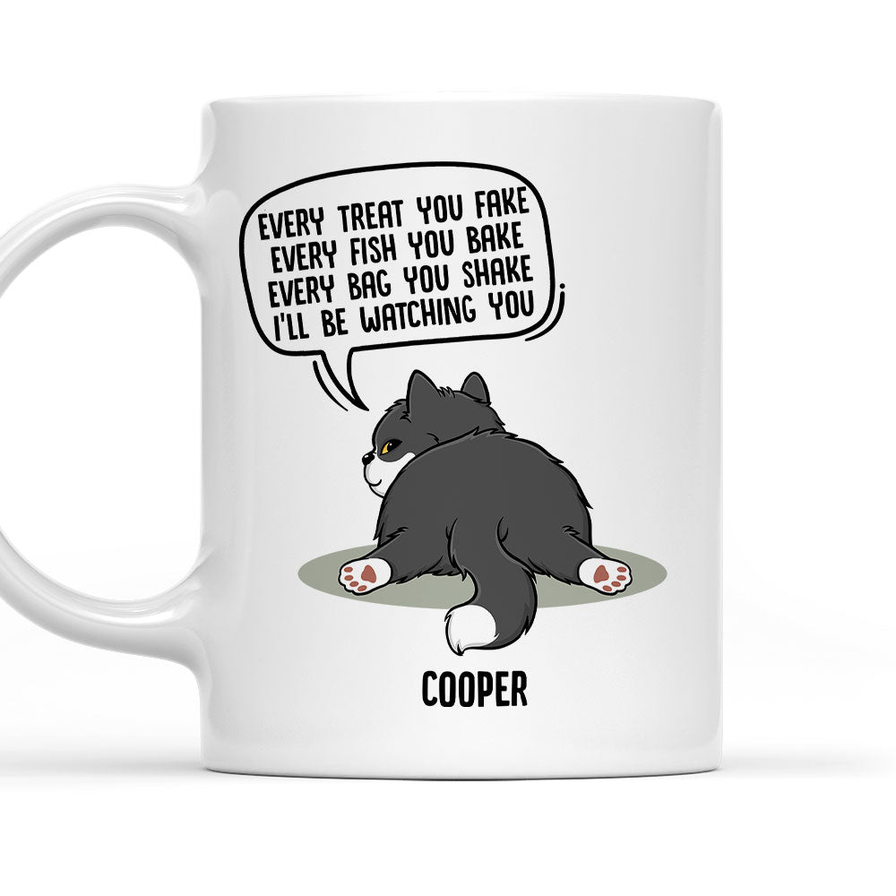 Personalized Custom 'Watching You Cat Butt' Coffee Mug - Ideal for Pet Lovers