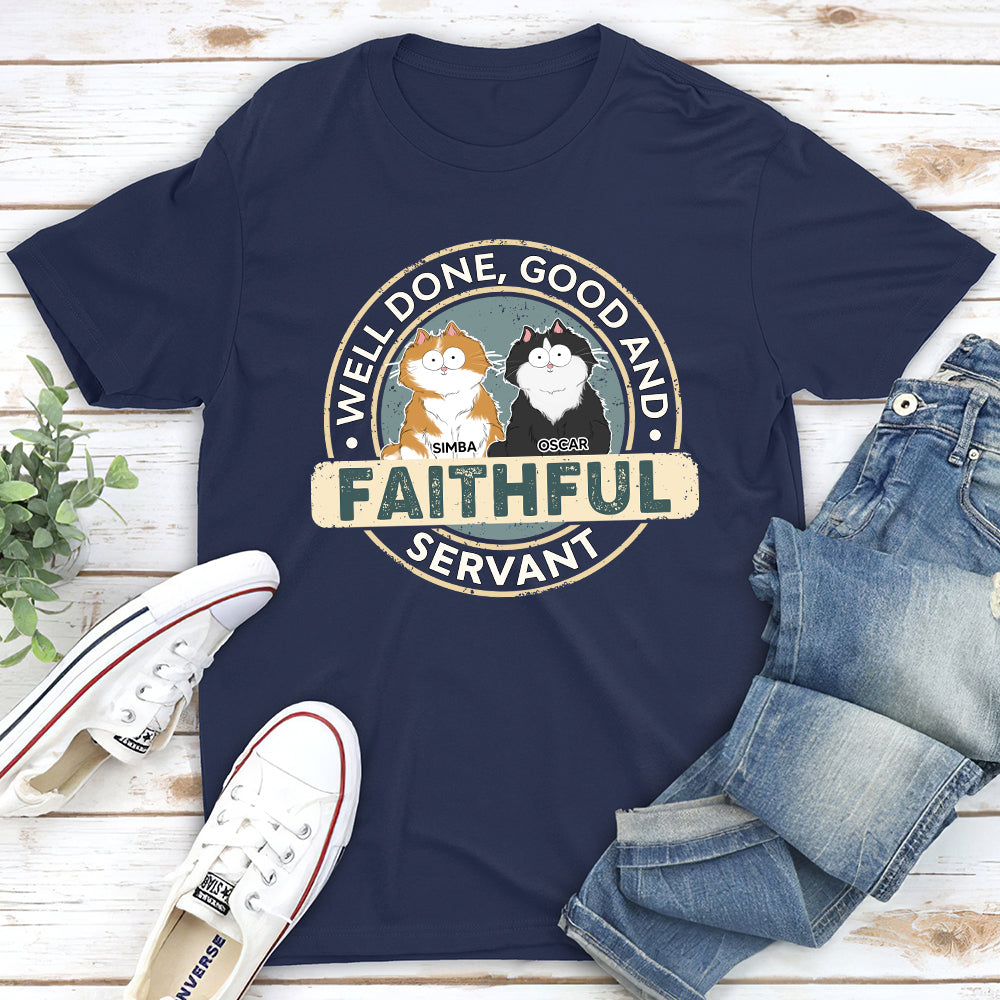 Certificate Of A Cat Servant - Personalized Custom Unisex 5.3 oz T-shirt with Copyrighted Artwork