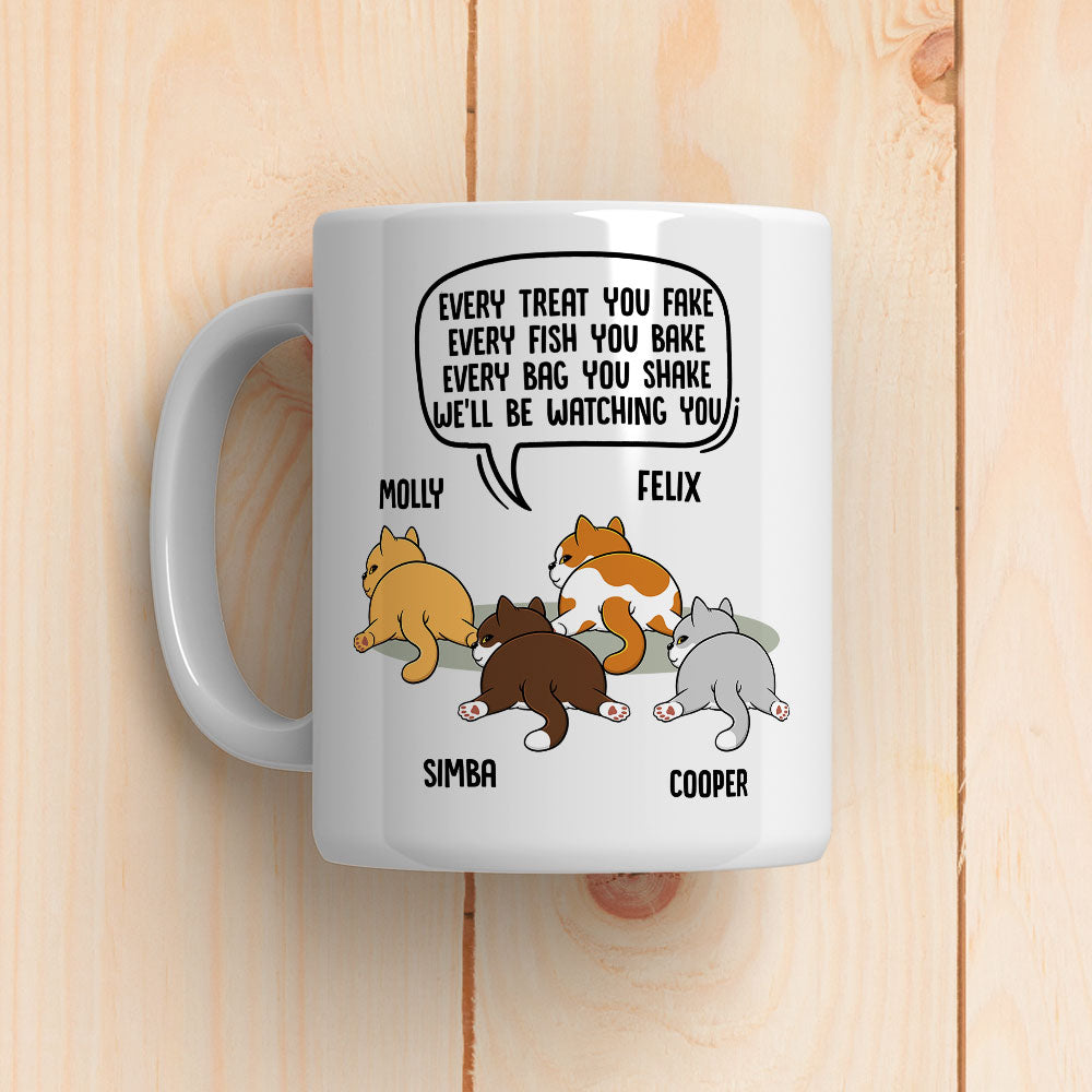 Personalized Custom 'Watching You Cat Butt' Coffee Mug - Ideal for Pet Lovers