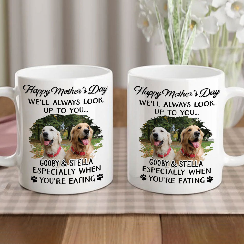 Personalized Custom Coffee Mug with a Dog Looking Up at You - Ideal Gift for Pet Lovers