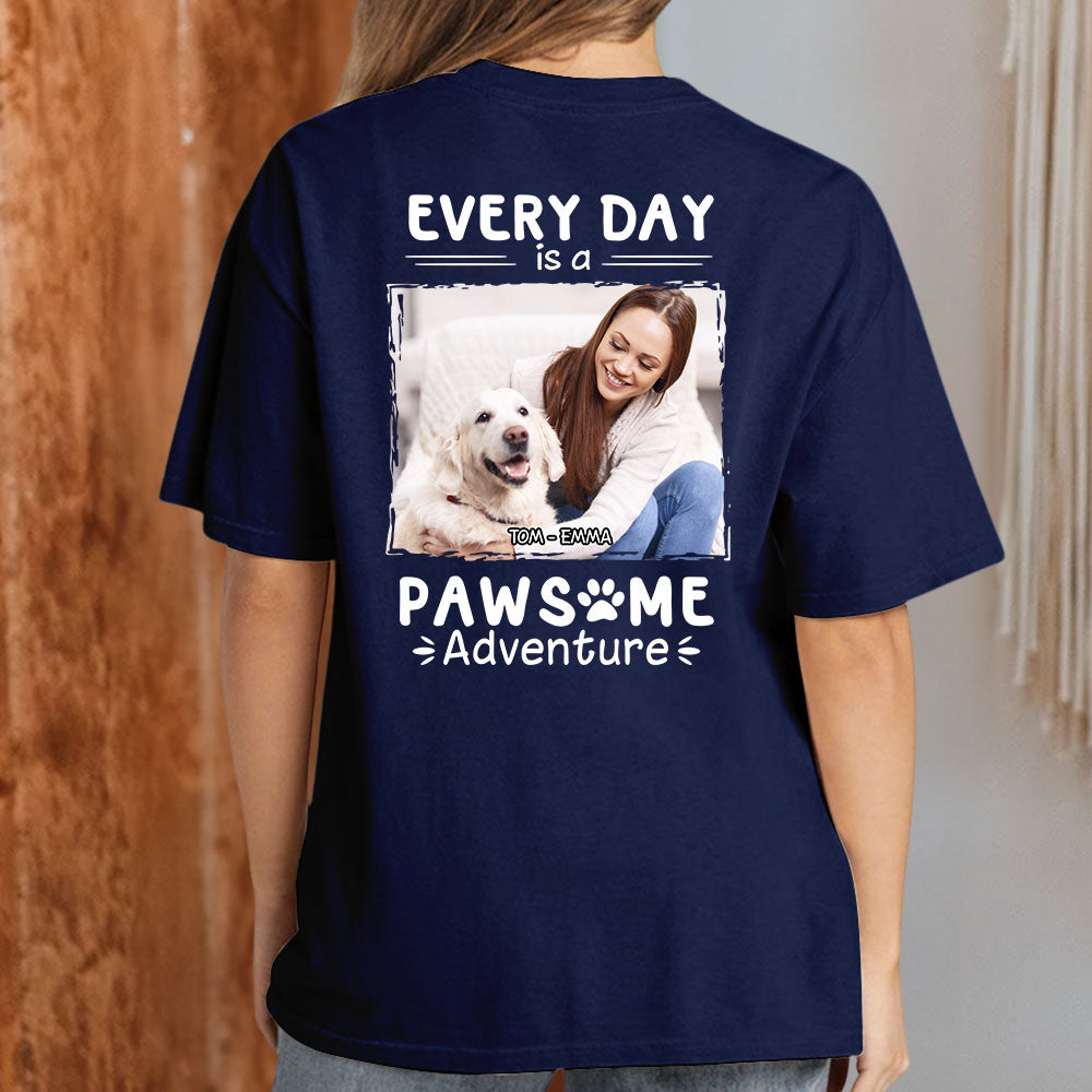 Pawsome Adventure Personalized Custom Unisex 5.3 oz T-shirt - Ideal Gift for Pet Lovers