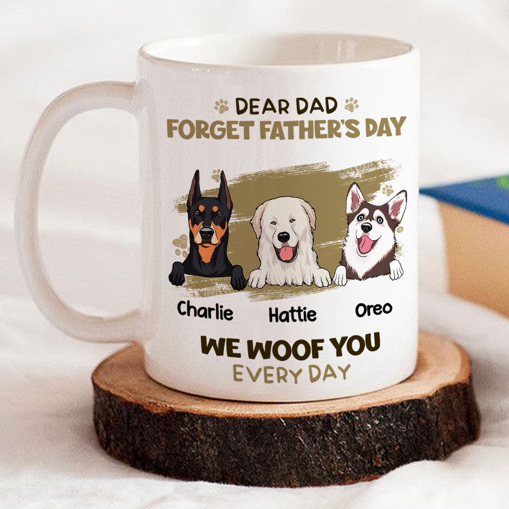 Personalized Custom Dog Woof Dad Mom Everyday Coffee Mug - Ideal for Pet Lovers