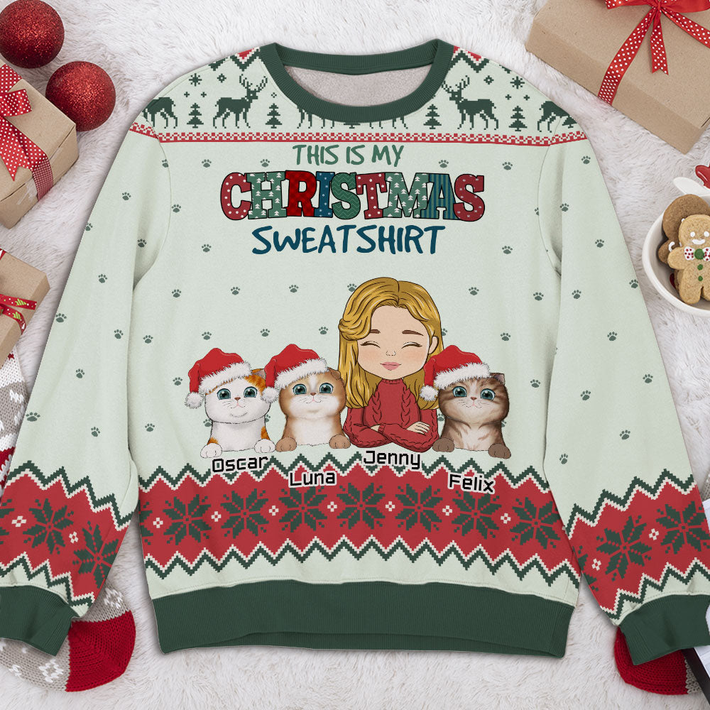 Personalized Custom All-Over-Print My Christmas Sweatshirt - Ideal Gift for Pet Lovers