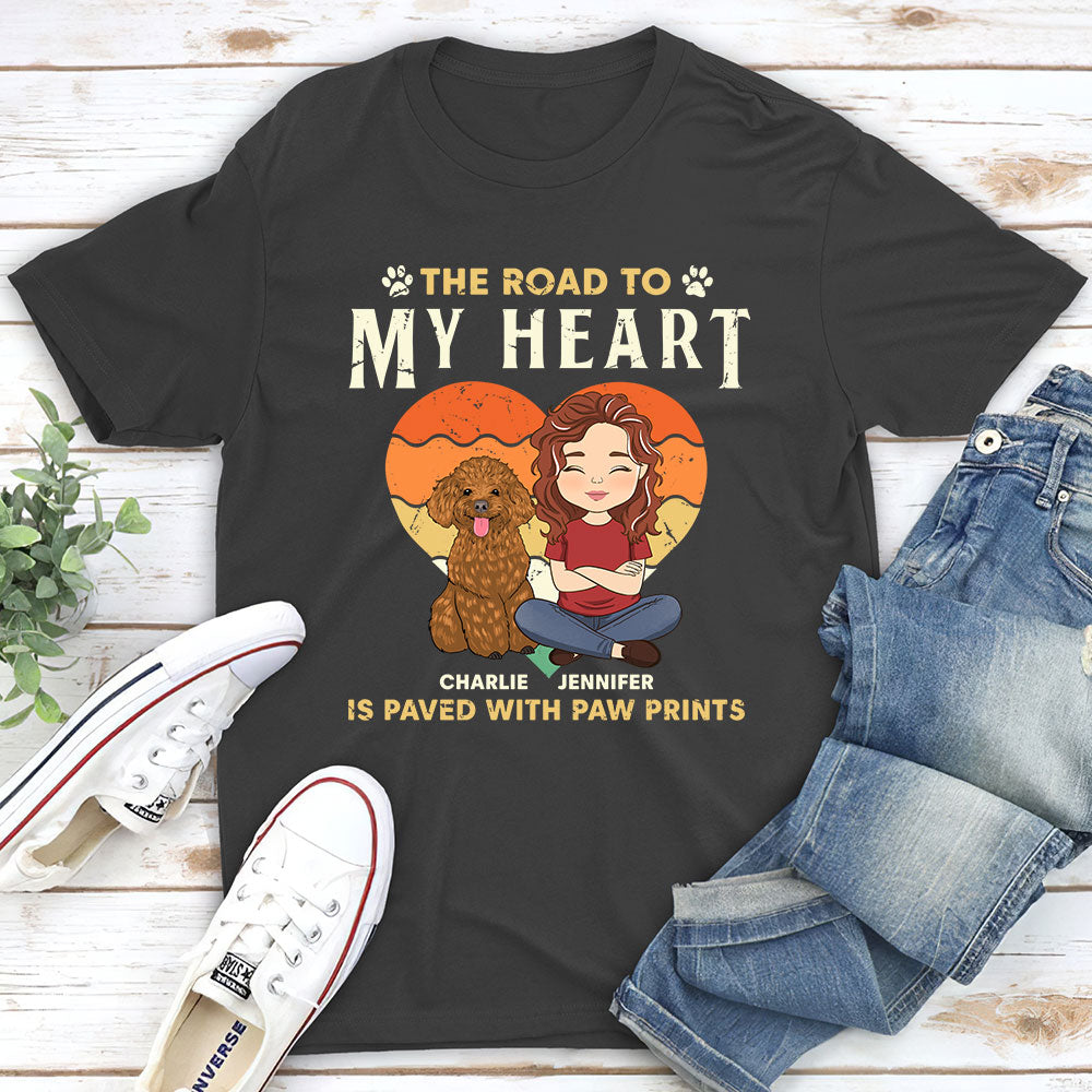 Paw Prints - Customizable Personalized Unisex 5.3 oz T-shirt for Pet Lovers