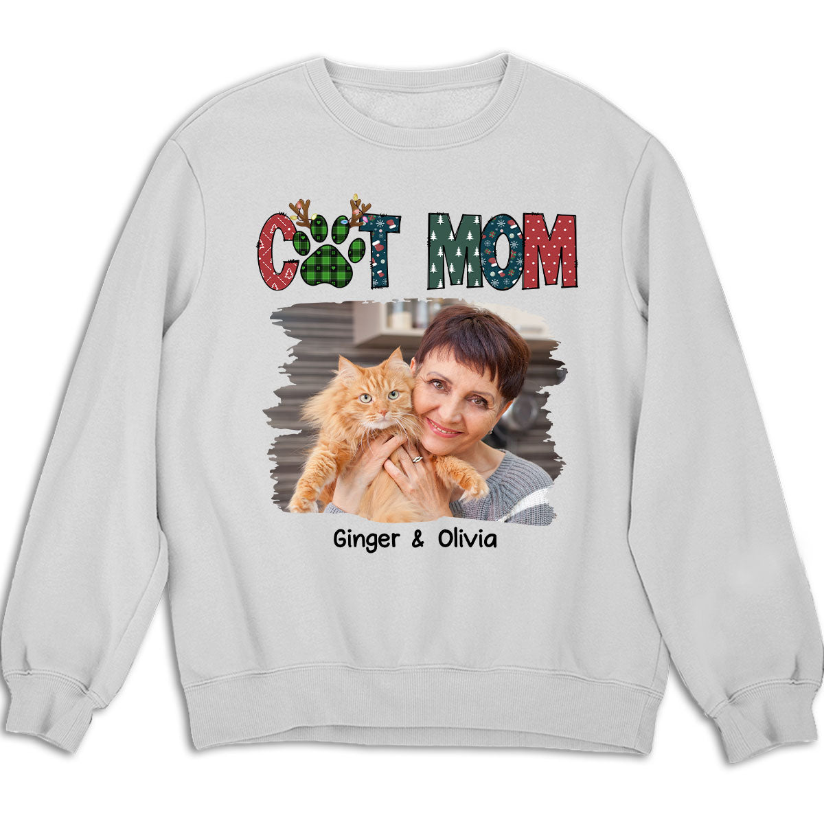 Personalized Custom My Lovely Cat Mom Photo Unisex 8.0 oz Sweatshirt - Ideal Gift for Pet Lovers
