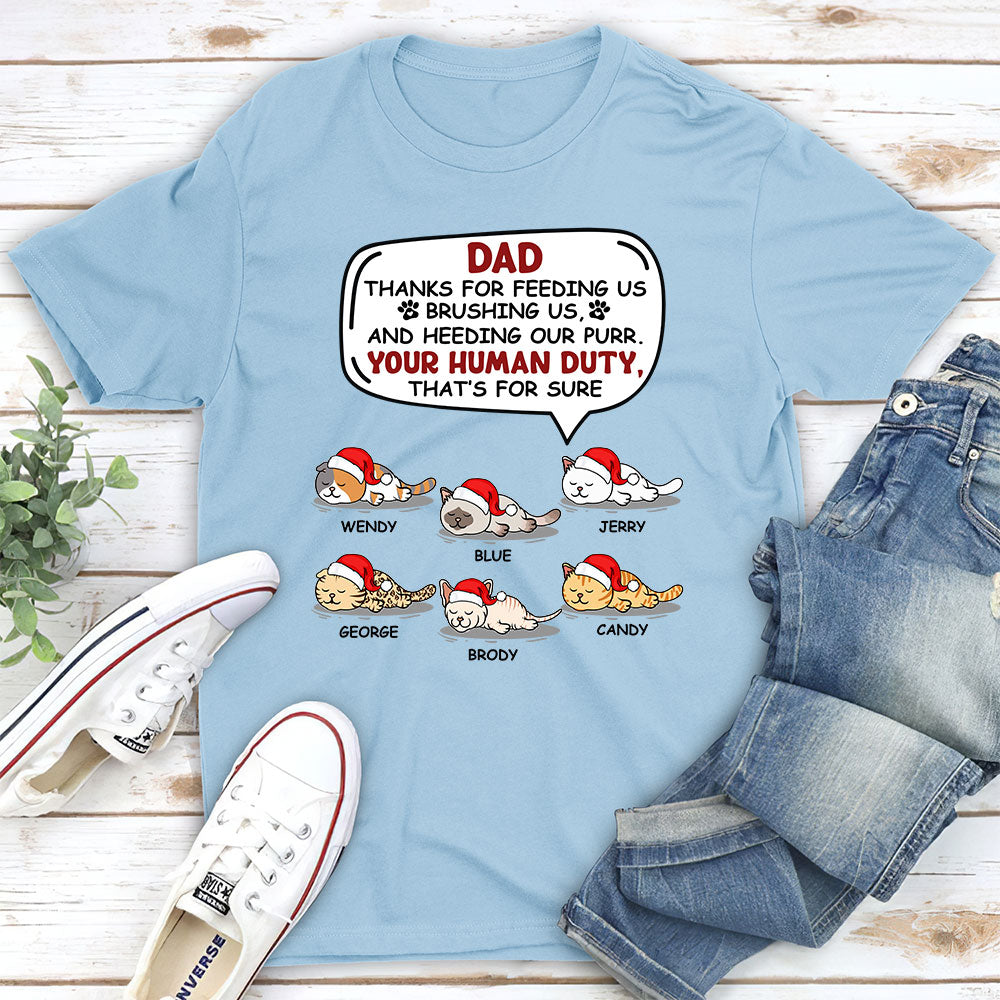 Your Human Duty - Personalized Custom Unisex 5.3 oz T-shirt for Pet Lovers