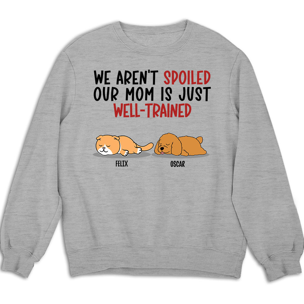 Spoiled Pet & Well Trained Dad - Personalized Custom 8.0 oz Unisex Sweatshirt for Pet Lovers