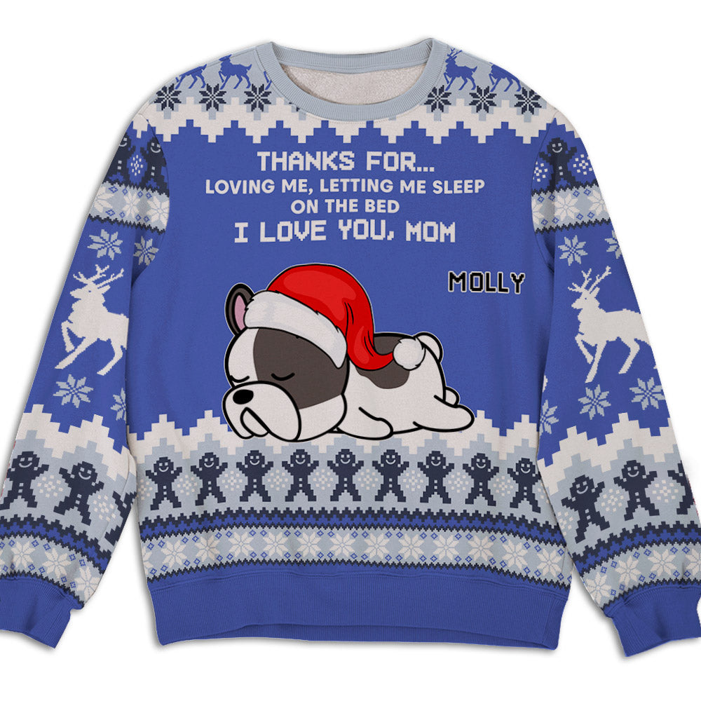 Snowy Fur Mom - Exclusive Personalized All-Over-Print Unisex 8.8 oz Polyester Blend Sweatshirt