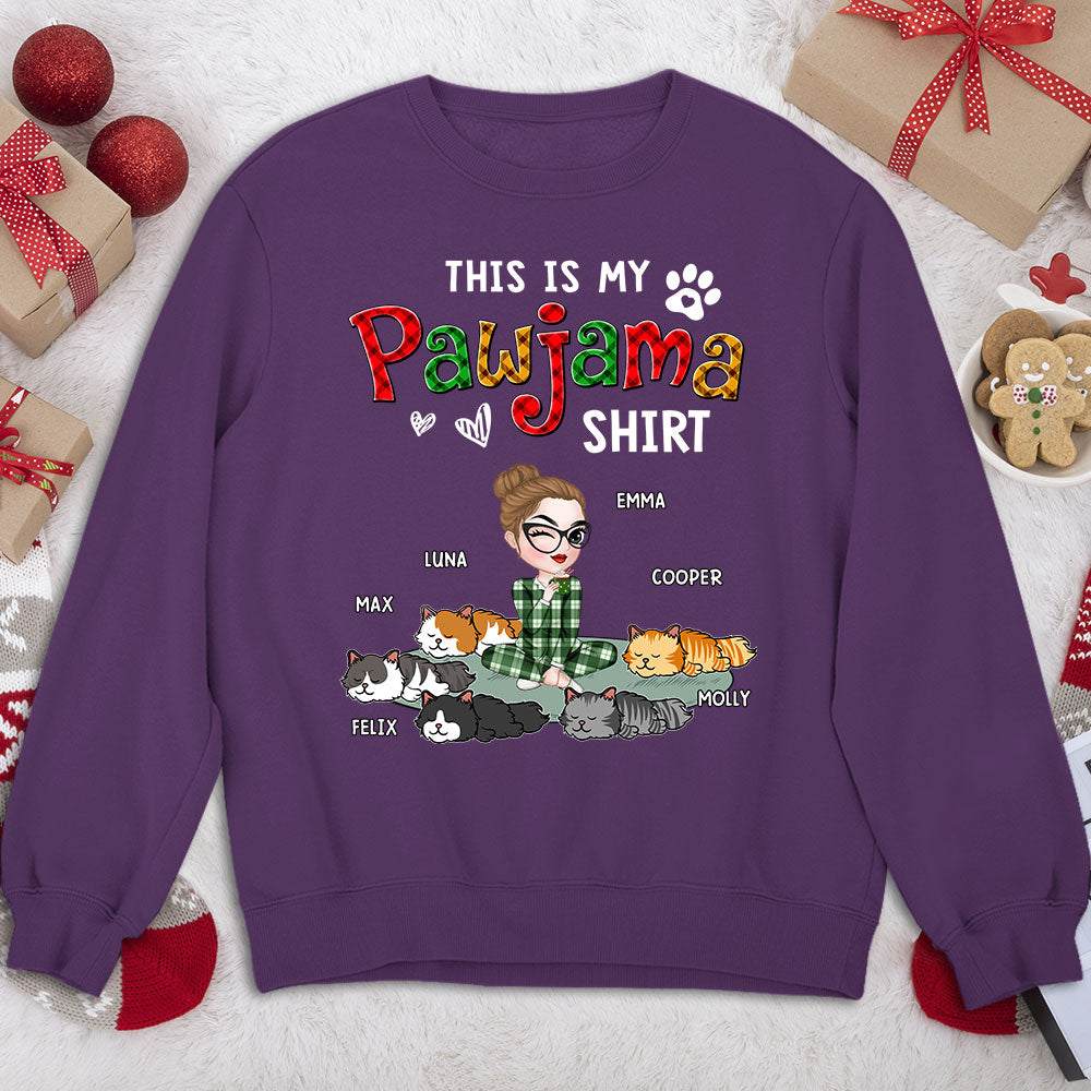 My Pawjama Shirt Cat Version 2 - Customizable Personalized Unisex 8.0 oz Sweatshirt