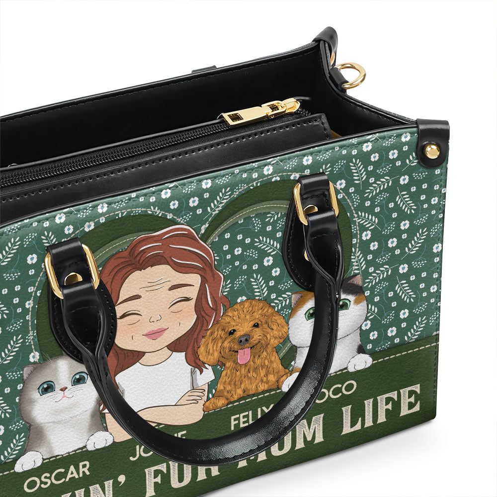Rockin' Mom Life - Exclusively Personalized Custom Leather Handbag for Stylish Moms