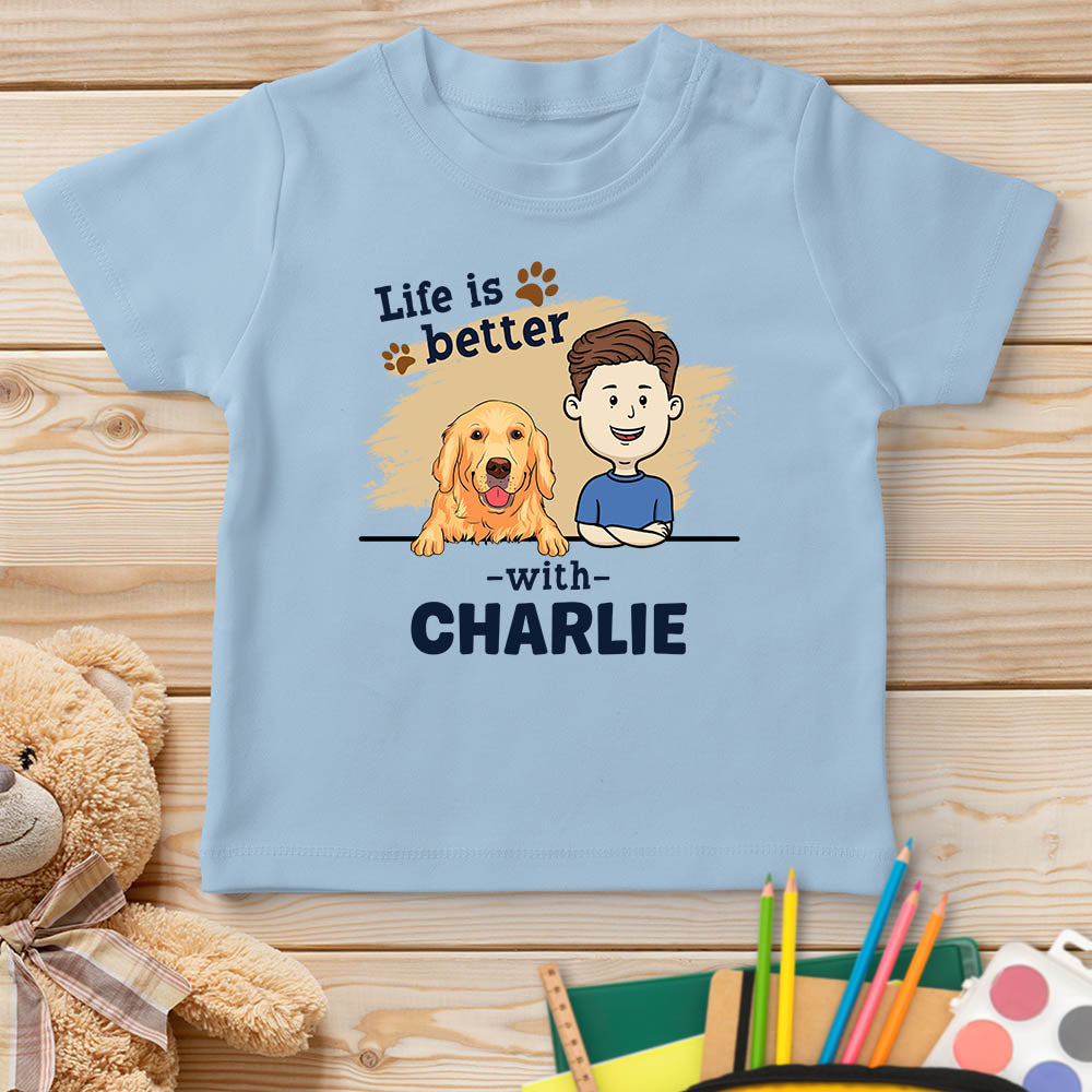 With Dog - Personalized Custom Unisex 5.3 oz Youth T-shirt for Pet Lovers
