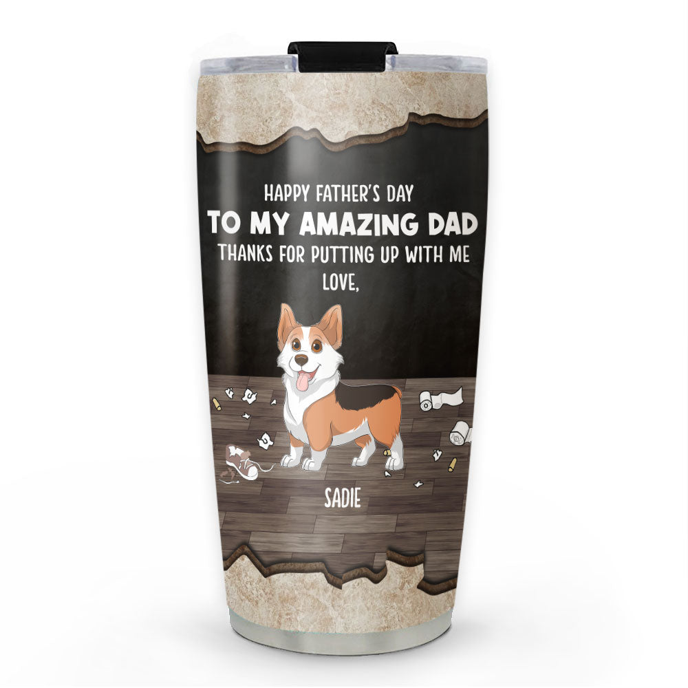 Customizable Dog-Themed Personalized Tumbler for Dad - Ideal Gift with Unique Designs