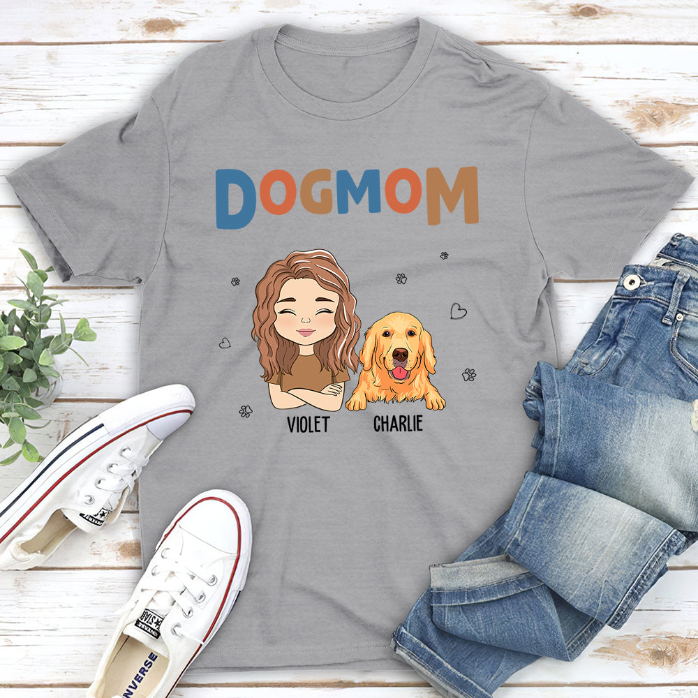 Dog Mom Color - Personalized Custom Unisex 5.3 oz T-shirt for Pet Lovers
