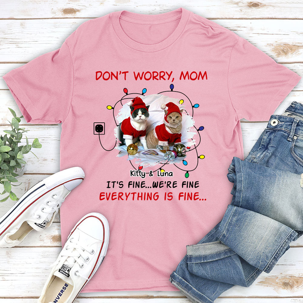 Everything Is Fine Personalized Custom Unisex Photo T-shirt - Ideal Gift for Pet Lovers